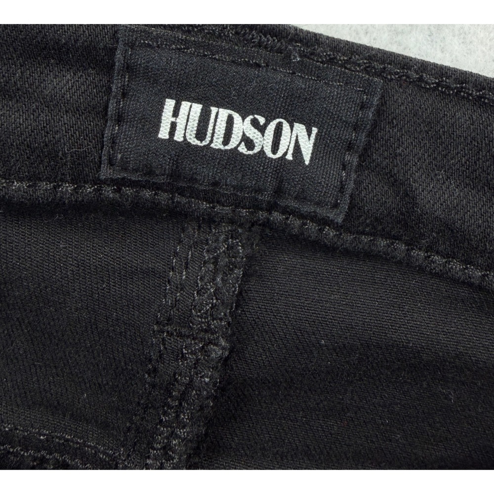 Hudson Bullocks High Rise Lace Up Flare Jeans Coated Black Size 24 - Picture 5 of 9